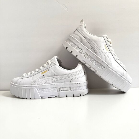 Puma Plataform Women's Triple White - Picture 2 of 8